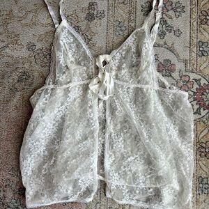 Frederick's of Hollywood Ivory Sheer Lace Camisole